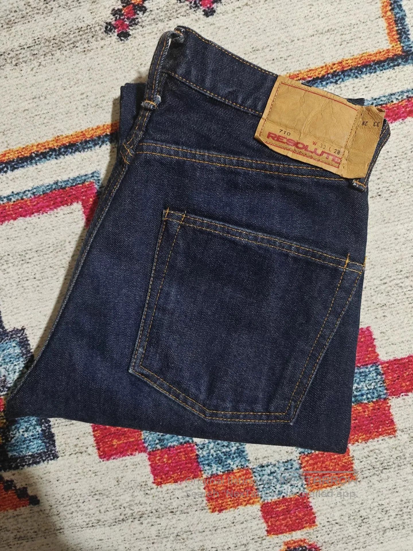 RESOLUTE RESOLUTE 710 Retro Slim Straight Raw Jeans. Size US 32 / EU 48 - 1 Thumbnail