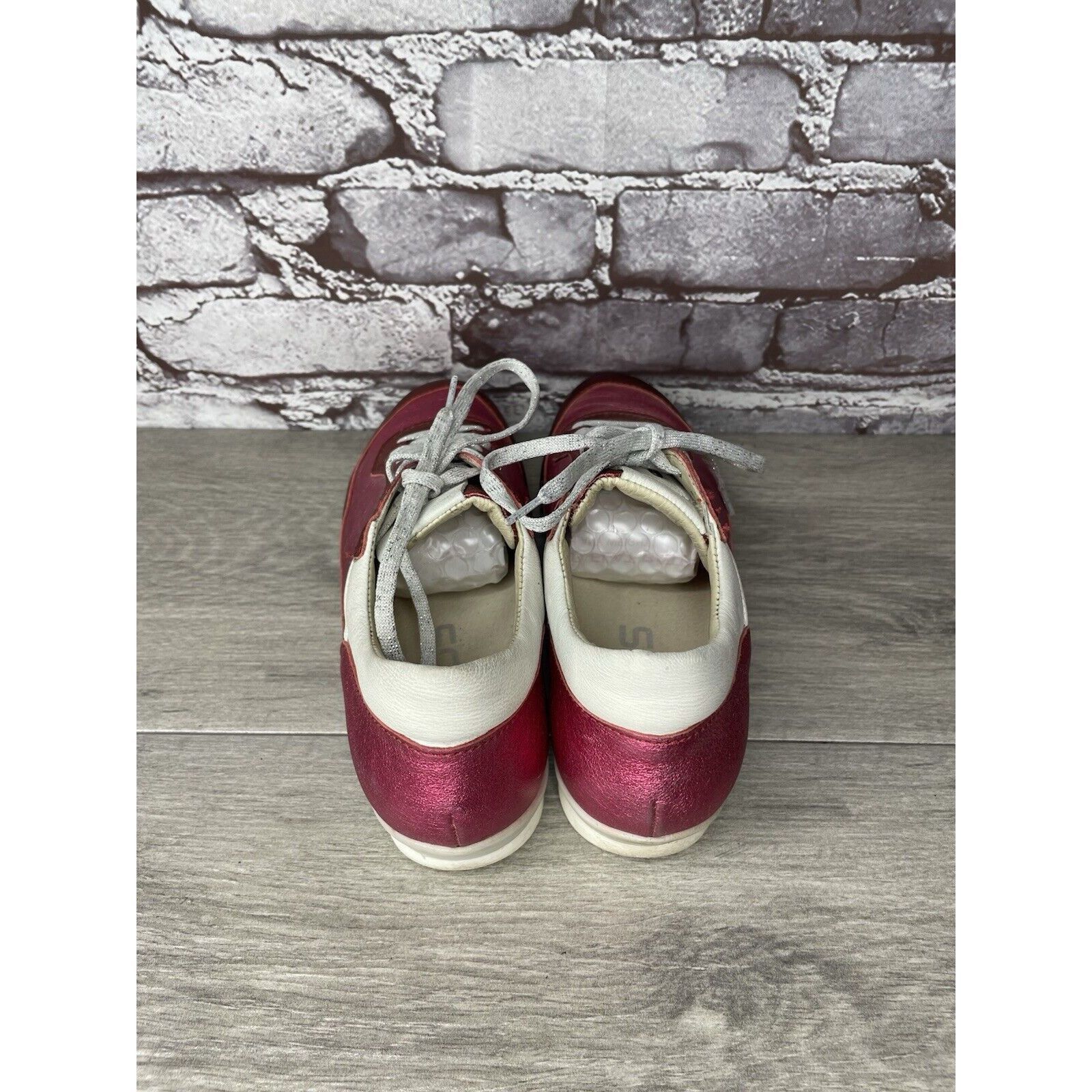 Other MJUS Pink Metallic Leather Comfort Casual Lace Up Sneakers W Size US 6.5 / IT 36.5 - 6 Thumbnail