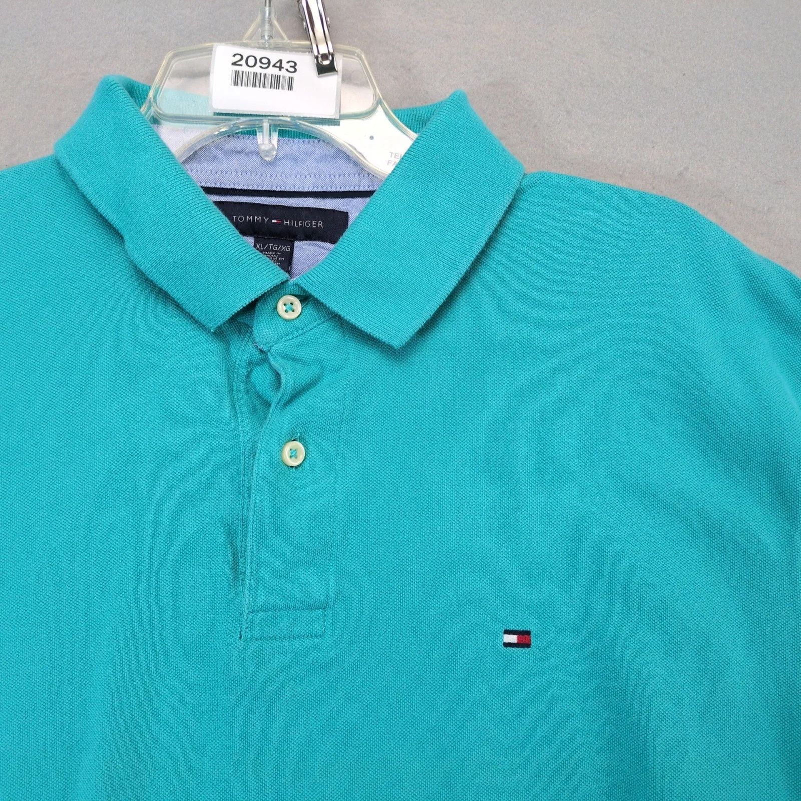 Tommy Hilfiger Tommy Hilfiger Teal Pique Polo Shirt Men's XL Short Sleeve Size US XL / EU 56 / 4 - 8 Thumbnail