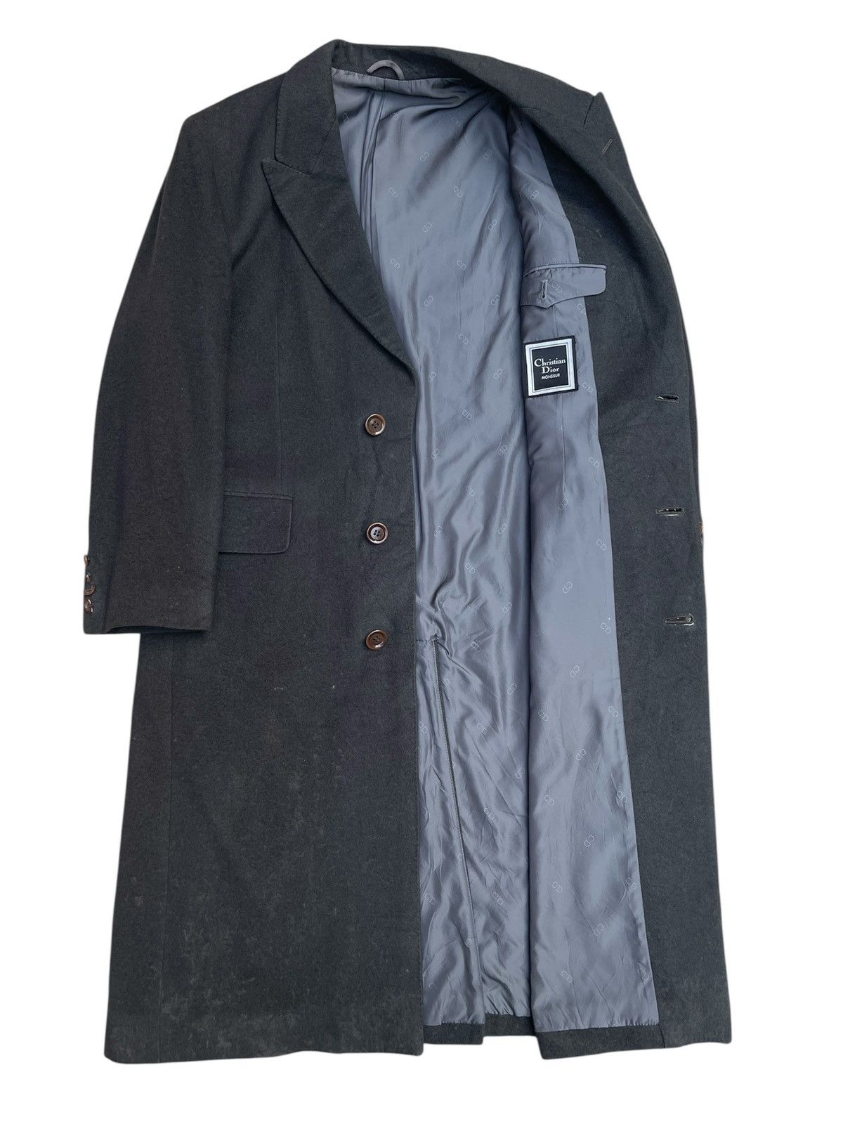 Christian Dior Monsieur 80s-90s Christian Dior Wool Coat - Signature Monogram Lining Size US M / EU 48-50 / 2 - 6 Thumbnail