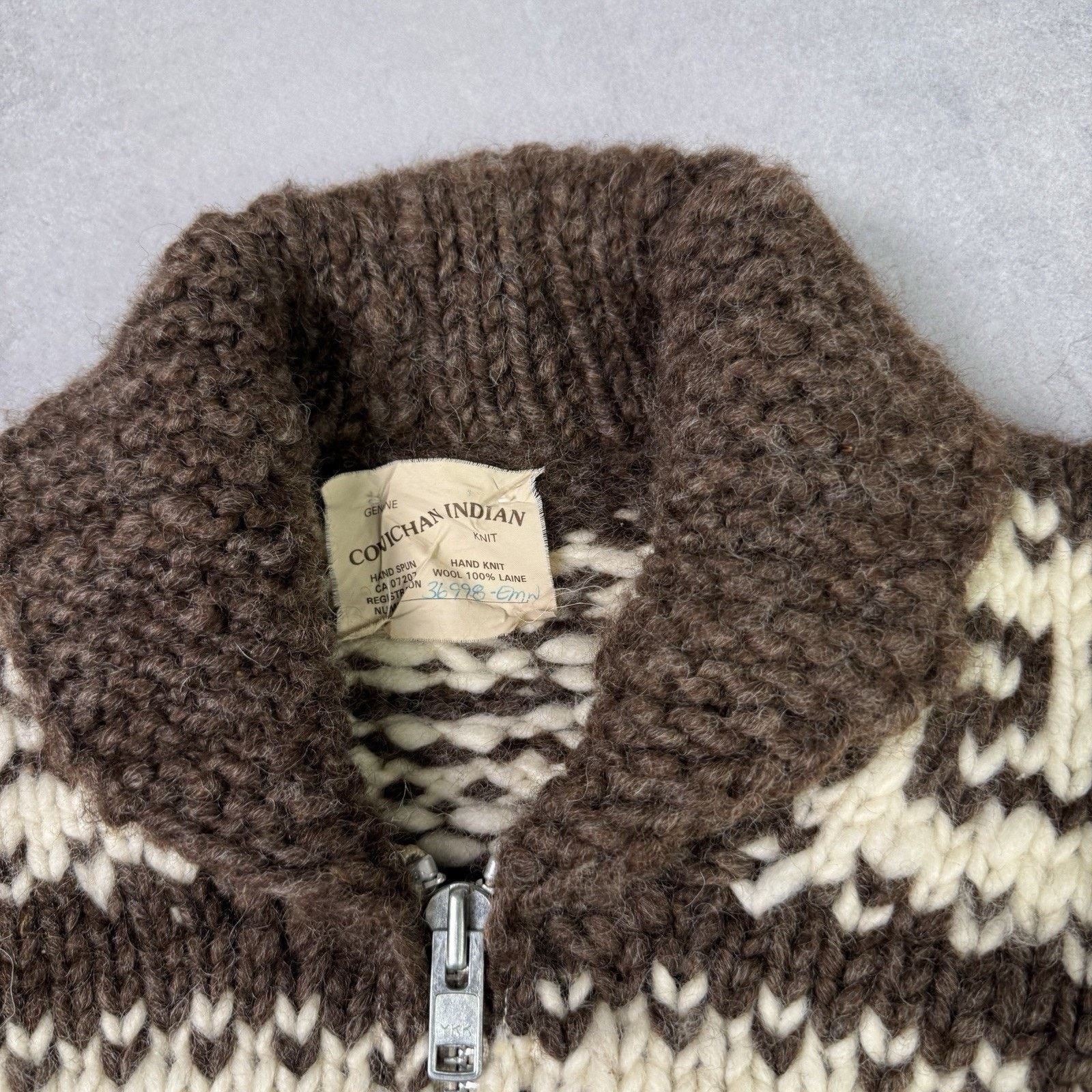 Vintage Vintage Couchan Indian Hand knit Wool Sweater Zip Eagle Size US M / EU 48-50 / 2 - 6 Thumbnail