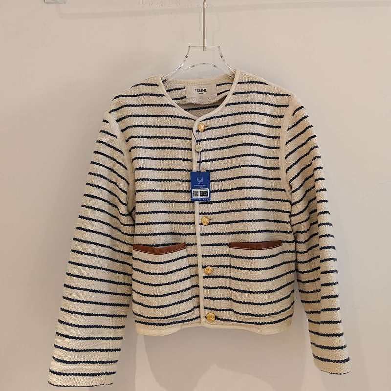 Celine Celine Striped Button Front Jacket Size 40 Size M / US 6-8 / IT 42-44 - 1 Thumbnail