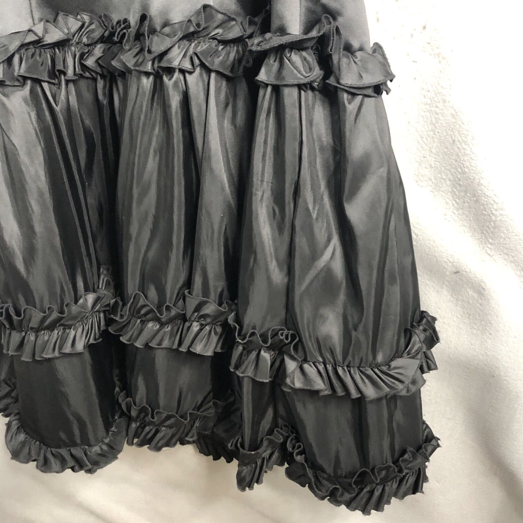 Jessica McClintock VINTAGE Jessica McClintock Formal Dress Womens 10 Black Maxi Whimsigoth 90s Gothic Grunge Theme Swan Size L / US 10 / IT 46 - 6 Thumbnail