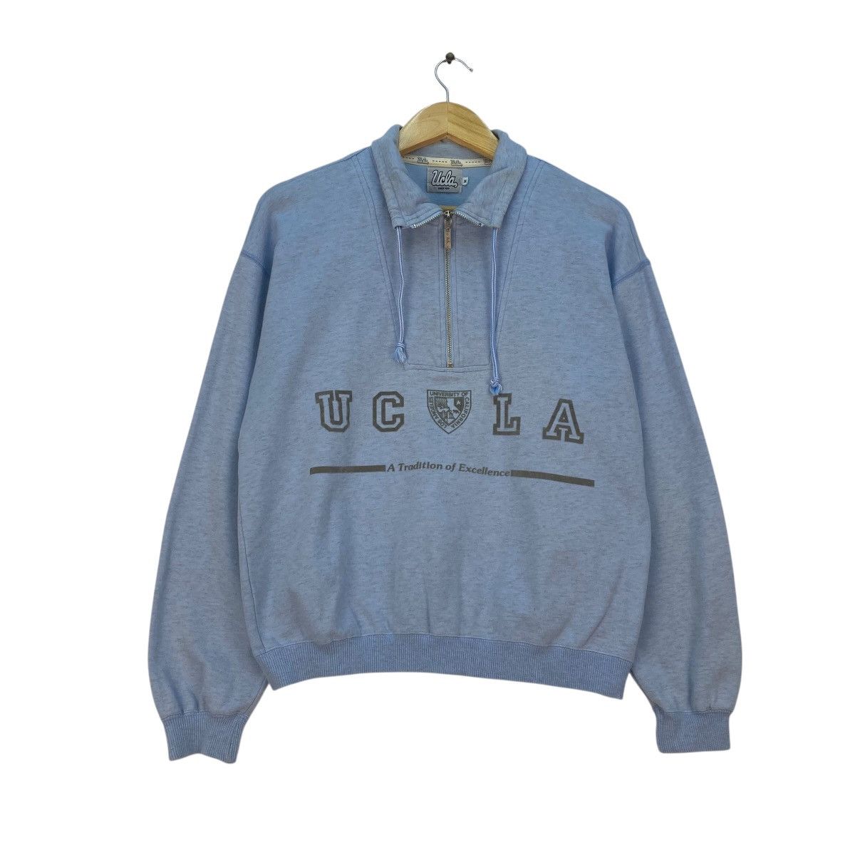 Vintage 💥Vintage Ucla Half Zipper Pullover Sweatshirt Size US M / EU 48-50 / 2 - 1 Thumbnail