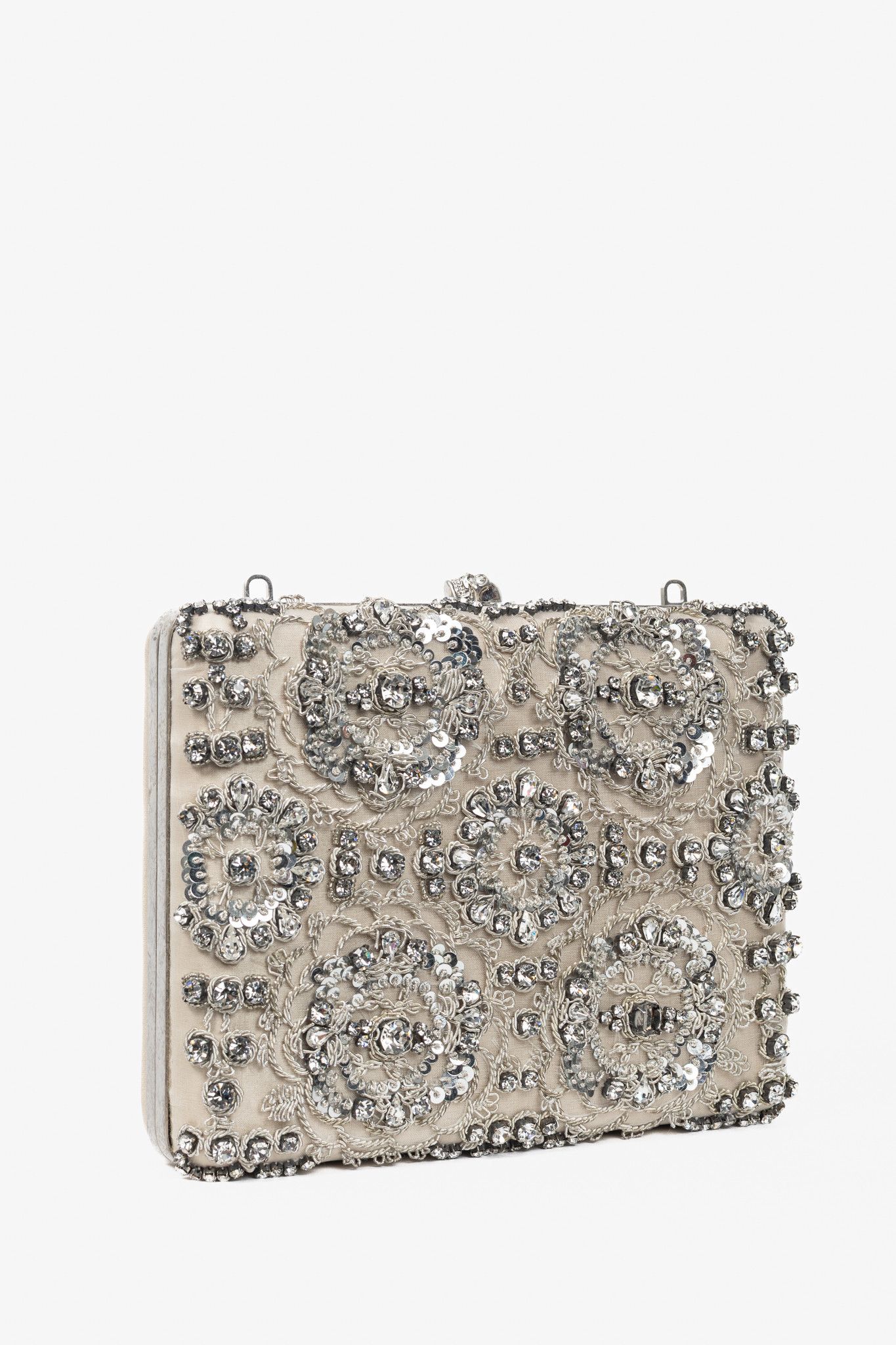 Alexander McQueen Alexander McQueen Crystal/Sequin-Embroidered Satin Clutch Size ONE SIZE - 2 Thumbnail