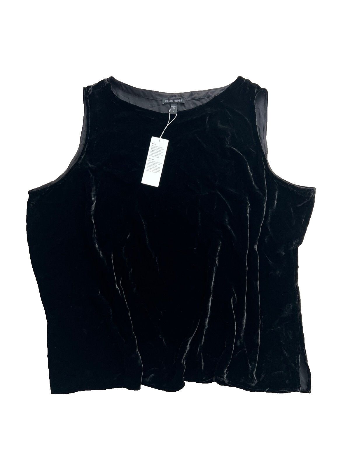 Eileen Fisher Eileen Fisher Velvet Bateau Neck Tank Black ( 3X ) Size 3XL / US 20-22 - 1 Thumbnail