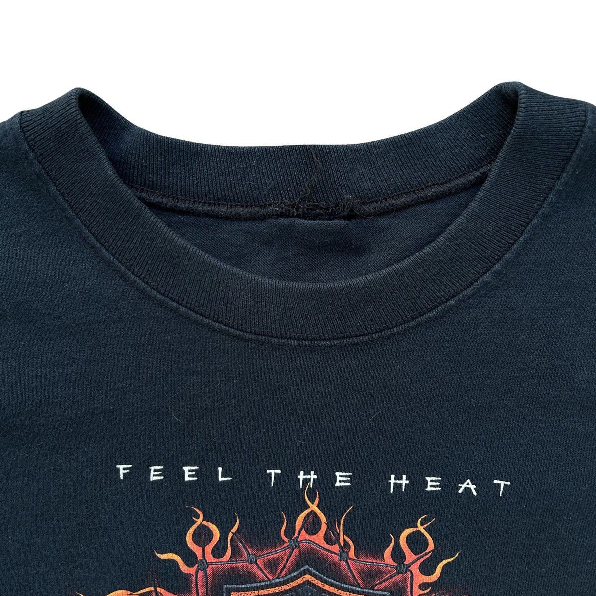 Harley Davidson Vintage 1998 Harley Davidson Feel The Heat Flame Long Sleeve Size US L / EU 52-54 / 3 - 3 Thumbnail