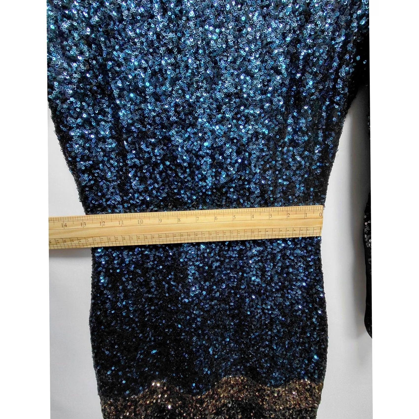 Dress the Population Dress The Population Sequin Dress Blue Knit Long Sleeve Knee Length Women M Size M / US 6-8 / IT 42-44 - 7 Thumbnail