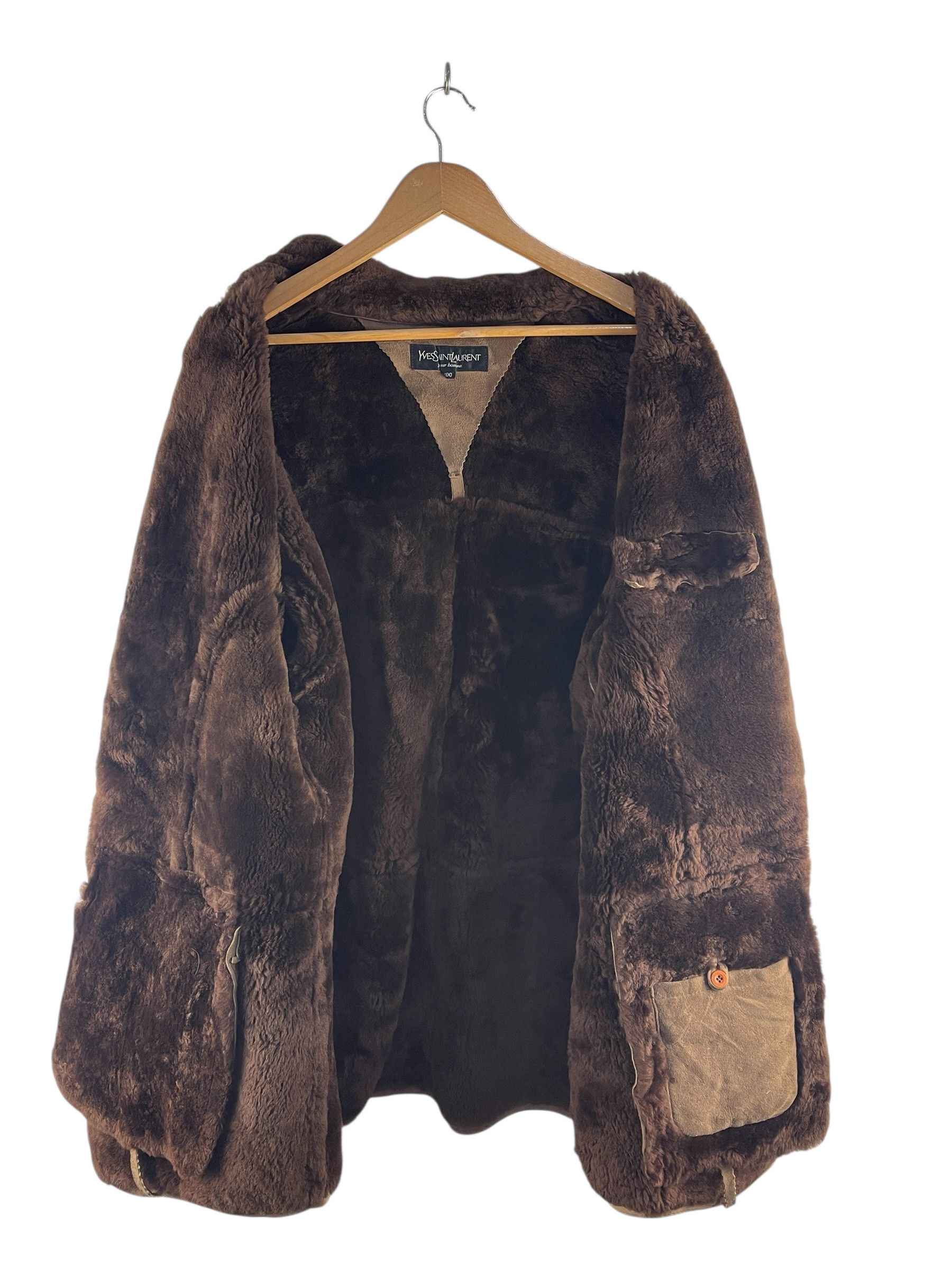 Yves Saint Laurent Vintage 1990s Yves Saint Laurent Pour Homme Shearling Coat Size US L / EU 52-54 / 3 - 3 Thumbnail
