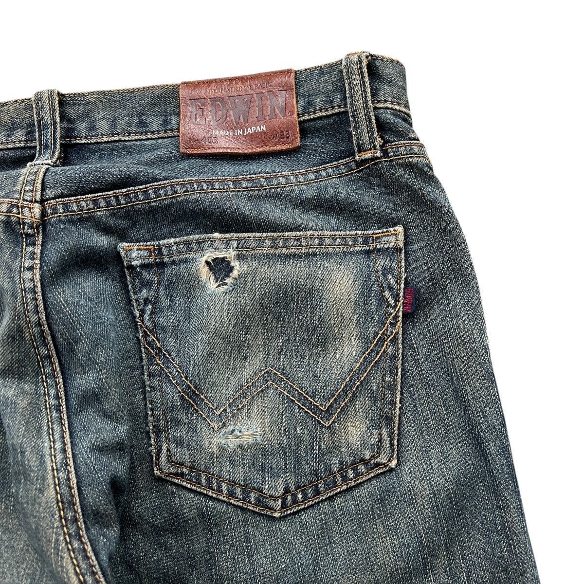 Edwin × Japanese Brand Vintage Japan Edwin 403 Mud Wash Distress Style Jeans Size US 33 - 10 Thumbnail