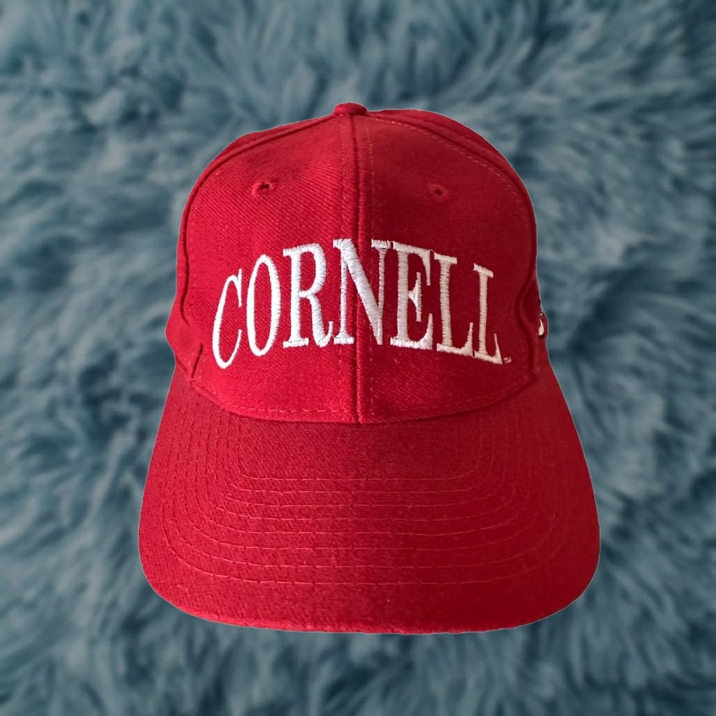NCAA VINTAGE Cornell Big Red Embroidered Snapback Hat Cap The Game 90s NCAA NWOT Cap Adjustable Red Corduroy Snapback Mens Womens Boys Girls Size ONE SIZE - 1 Thumbnail