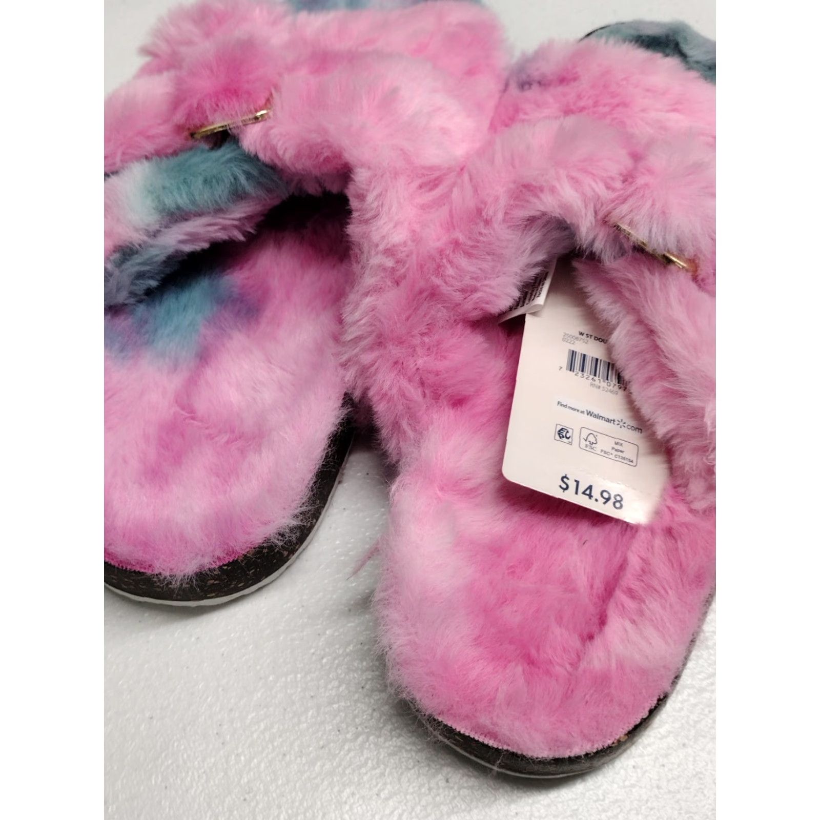 Vintage VINTAGE Secret Treasures Women's Tie Dye Faux Fur Double Buckle Sandals Size 6 Size US 6 / IT 36 - 3 Thumbnail