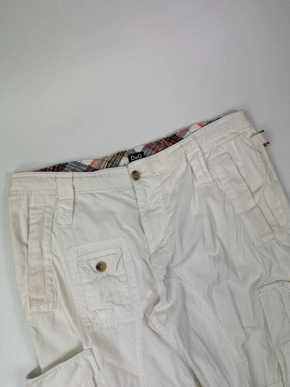 Dolce & Gabbana Dolce Gabbana SS2008 Multi Pockets White Cargo Pants Baggy Size US 40 / EU 56 - 2 Thumbnail