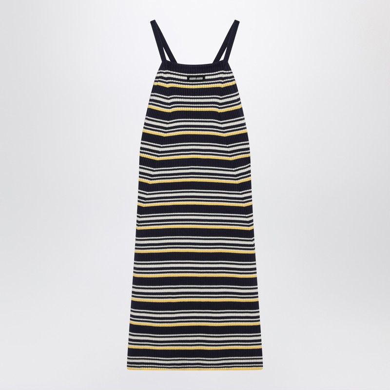 Miu Miu Miu Miu Striped Sleeveless Dress In Cotton Blend Size XS / US 0-2 / IT 36-38 - 1 Thumbnail