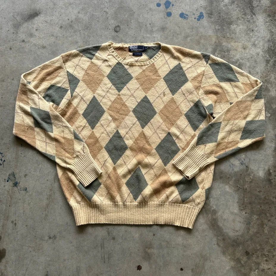 Polo Ralph Lauren Vintage Polo Ralph Lauren Argyle Pullover Sweater Size Large Size US L / EU 52-54 / 3 - 1 Thumbnail