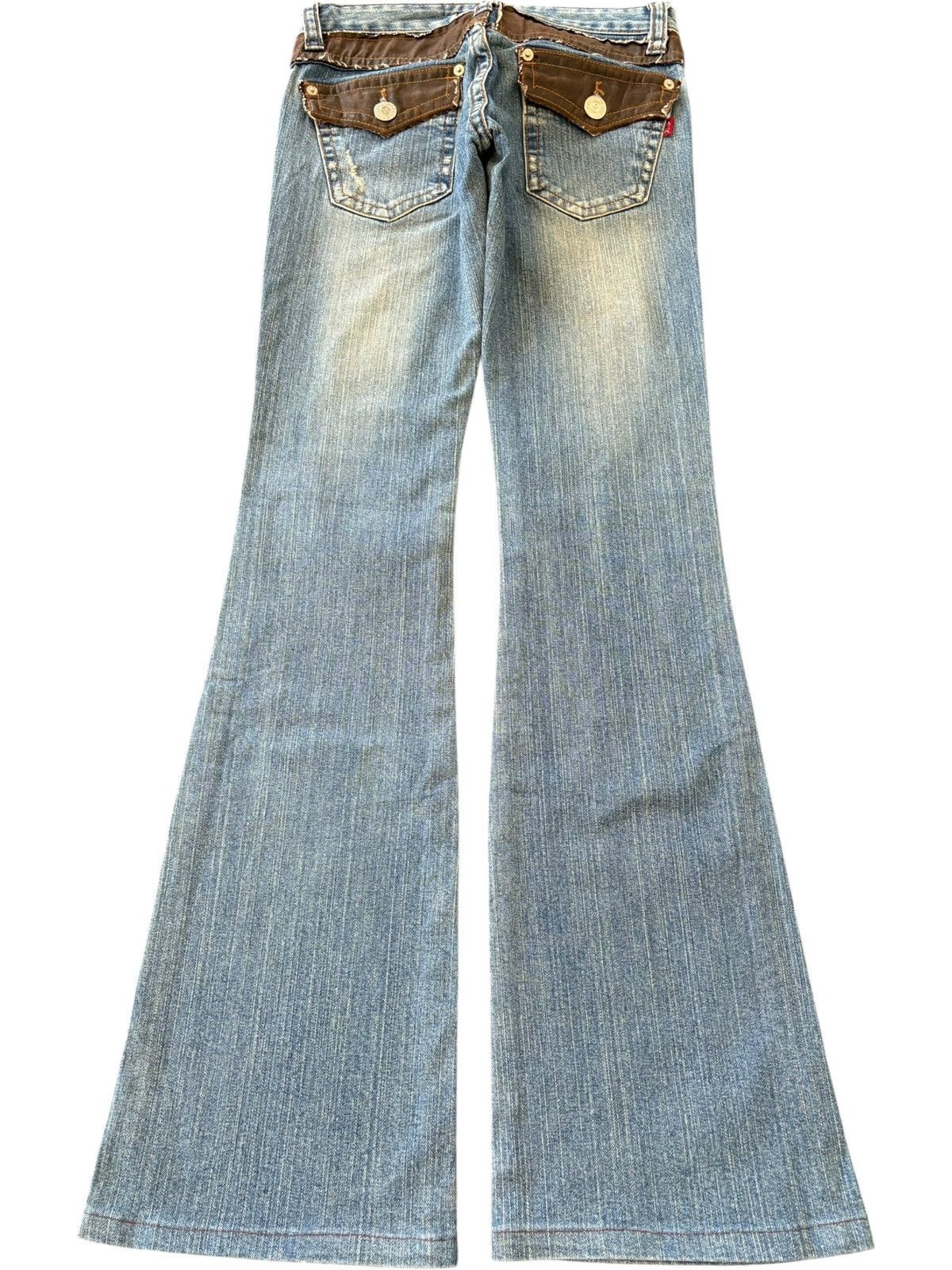 Diesel Vintage Japanese Brand Distress Low Rise Flare Jeans Size 27" / US 4 / IT 40 - 2 Thumbnail