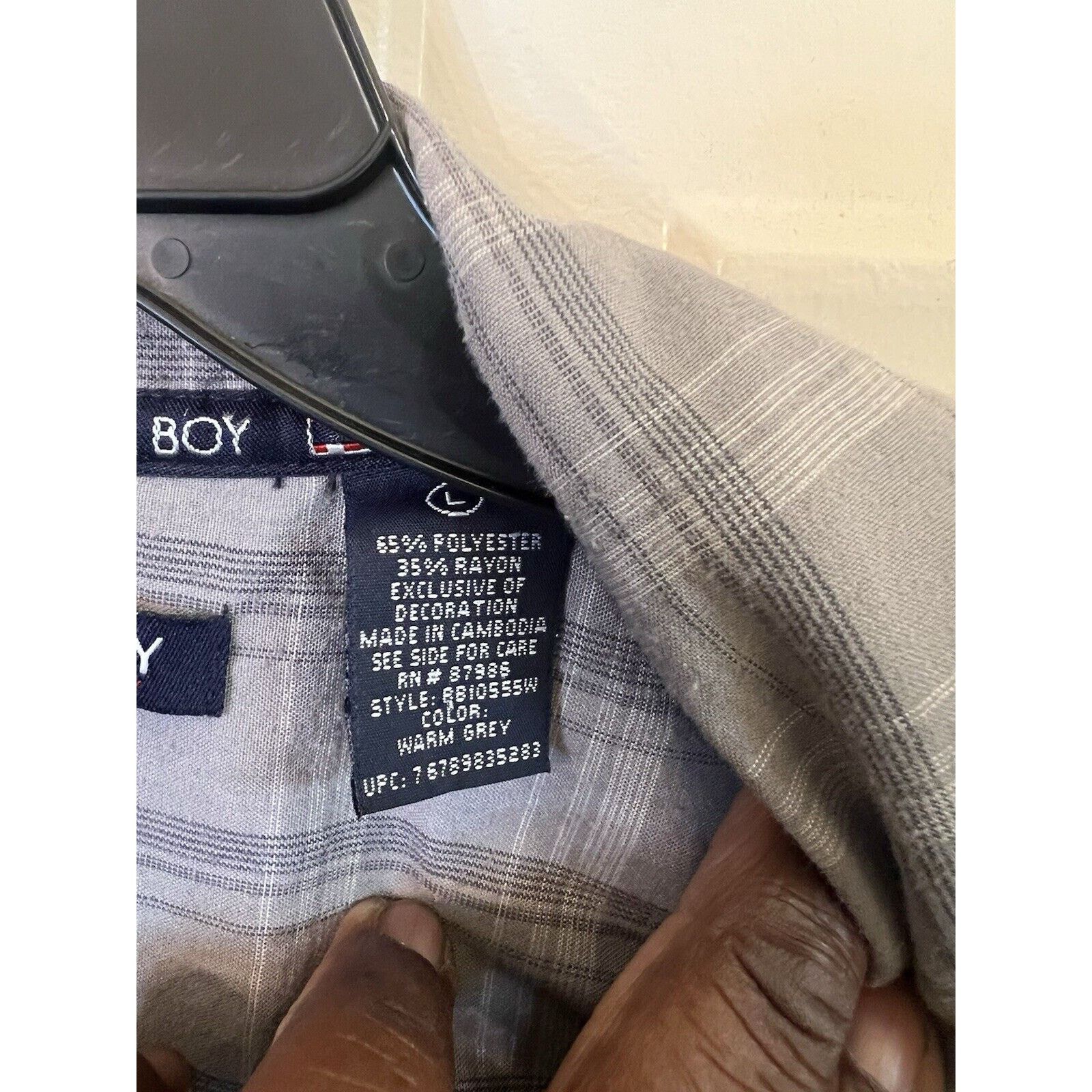 Bugle Boy VINTAGE Bugle Boy Mens Button Up Shirt Gray Plaid Large 2XL Size US L / EU 52-54 / 3 - 3 Thumbnail