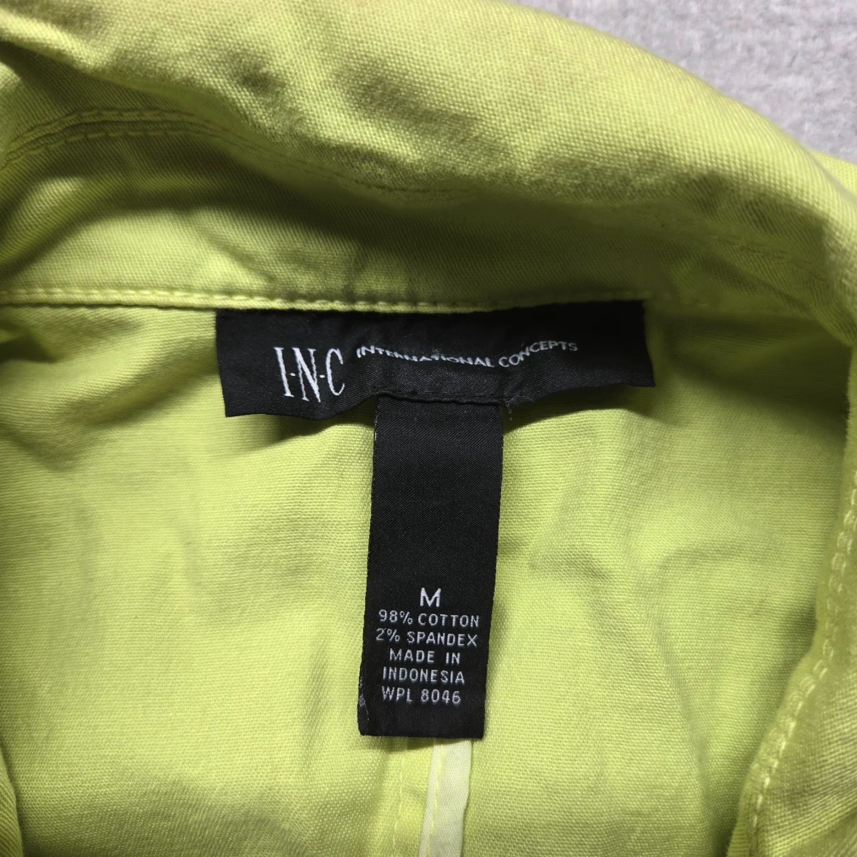 Vintage INC International Concepts Jacket Women M Green Lightweight Front Clip Closure, Medium, Cotton Blend, Fall Spring Summer, Overcoat, Jacket Womens Size M / US 6-8 / IT 42-44 - 3 Thumbnail