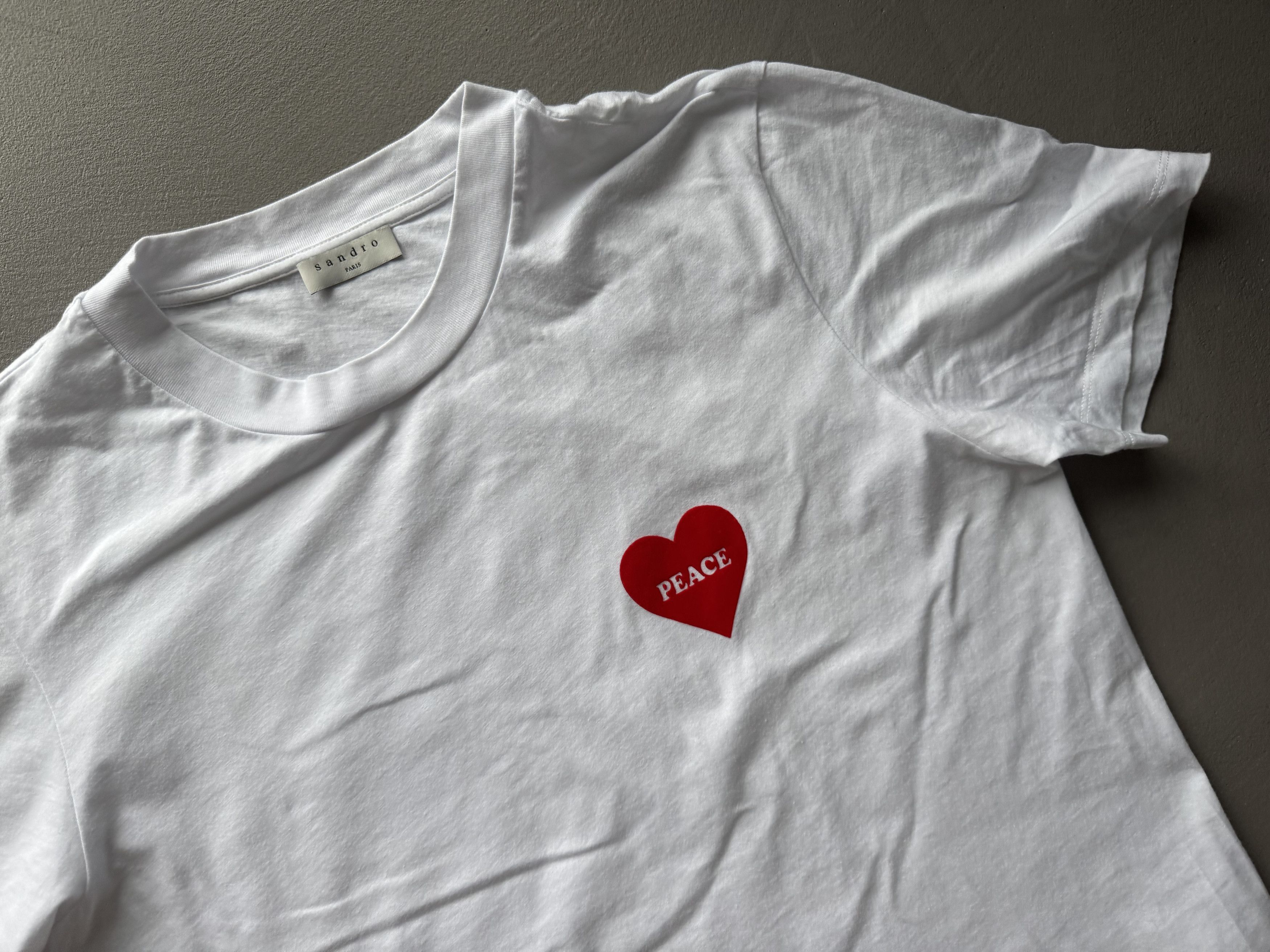 Sandro Sandro Peace T Shirt, White Size US M / EU 48-50 / 2 - 1 Thumbnail