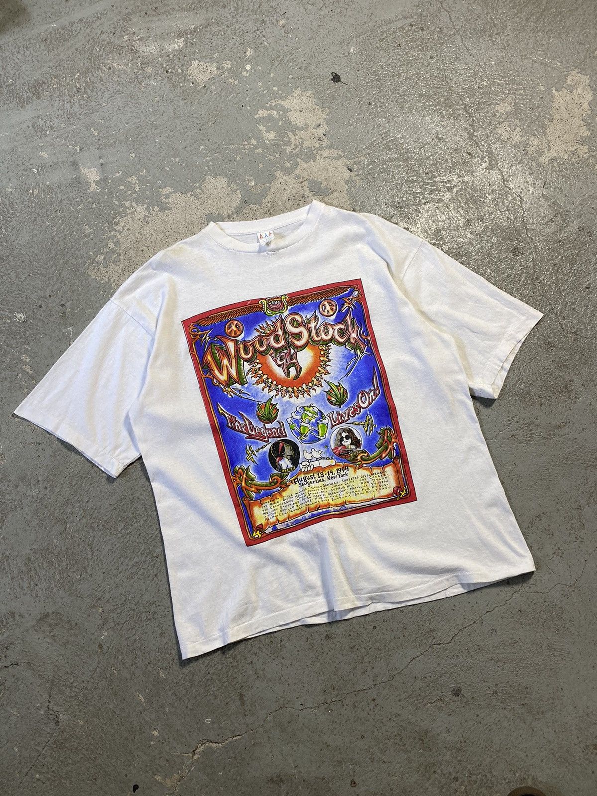 Band Tees × Vintage Vintage Woodstock 94 band tee Janis Joplin Size US XL / EU 56 / 4 - 1 Thumbnail