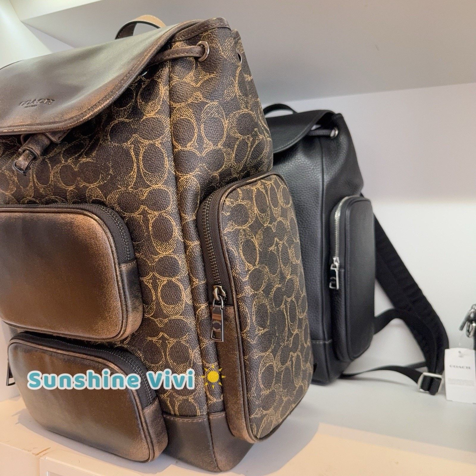 Coach NWT Coach Finn Backpack Loved Signature Gunmetal/Brown CDY56 Size ONE SIZE - 2 Thumbnail