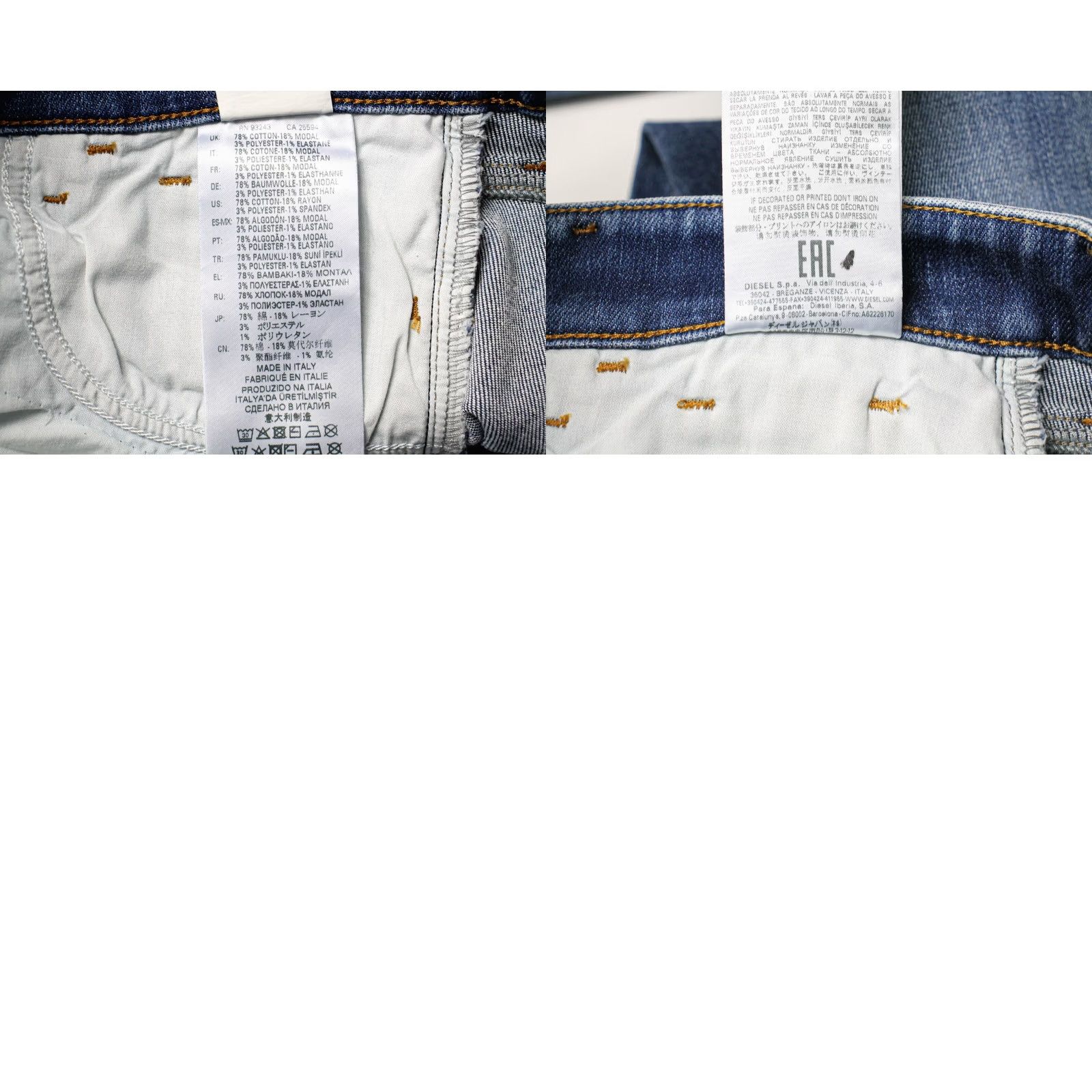 Diesel Diesel Jeans Womens W27 Blue Slandy 009JI Women Stretch Skinny Fit Faded Zip Fly Size 27" / US 4 / IT 40 - 8 Thumbnail