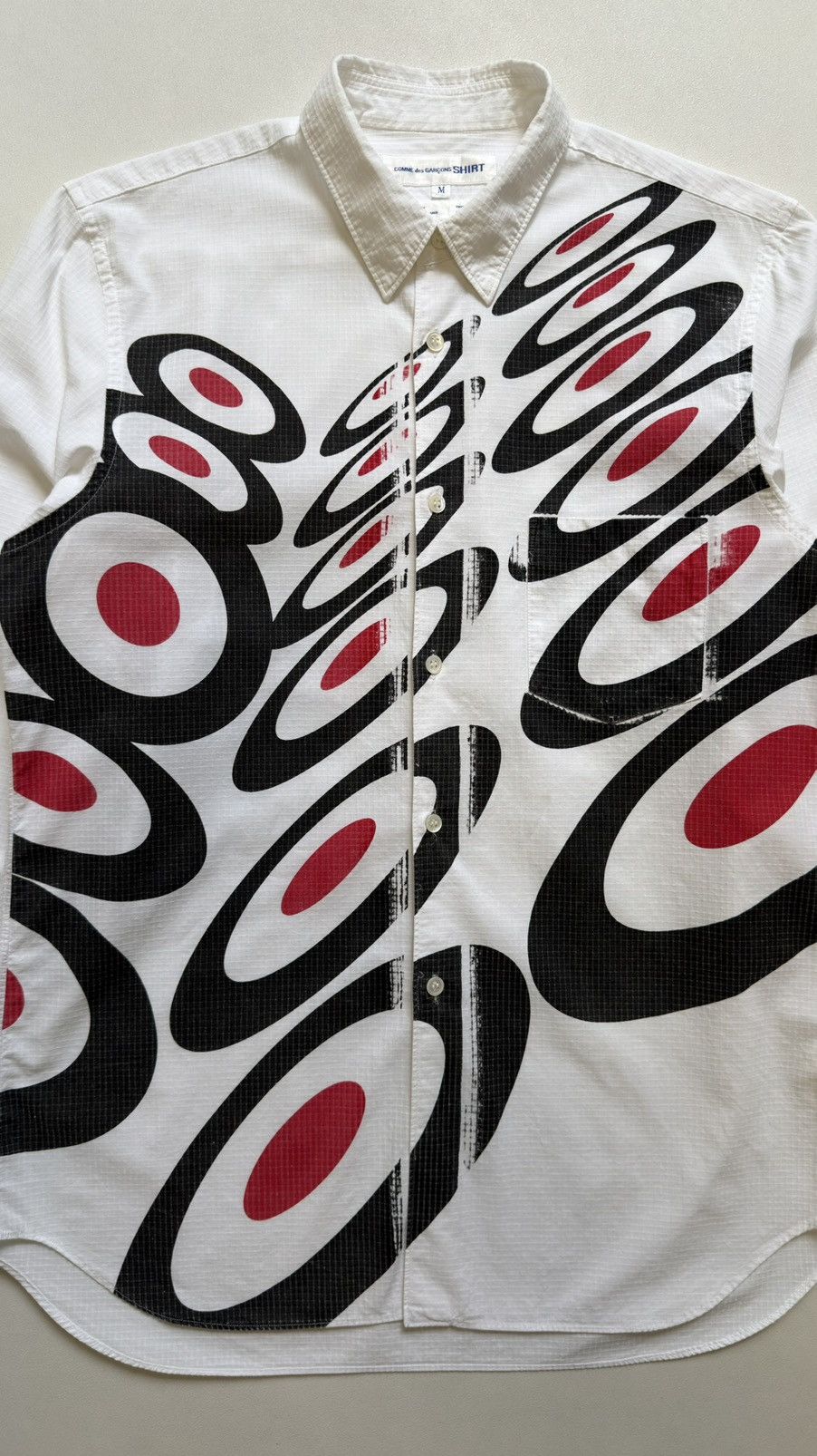 Comme des Garcons ‘Mod Target Print’ White Cotton Shirt Size US M / EU 48-50 / 2 - 5 Thumbnail