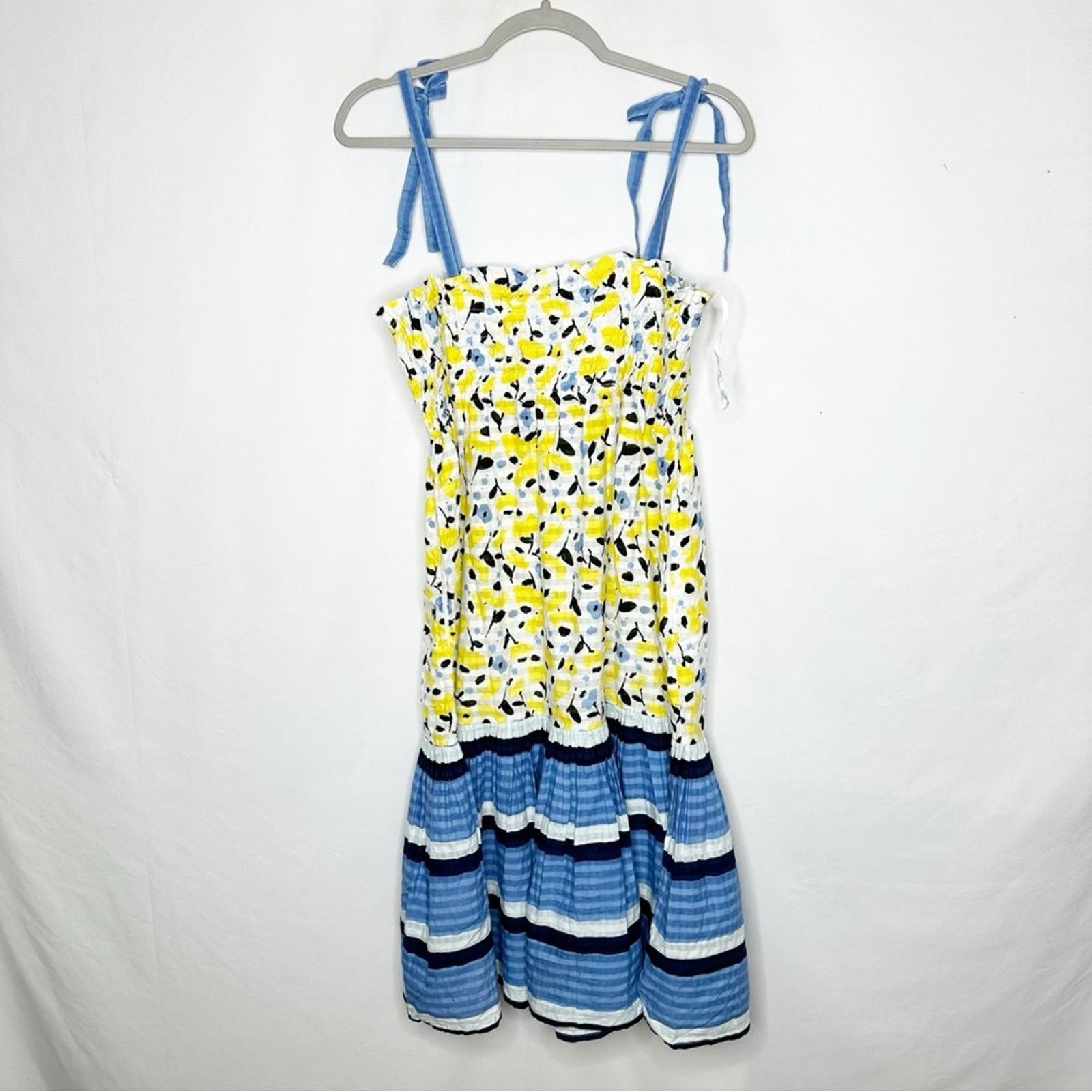 Tanya Taylor TANYA TAYLOR Leandra Mixed Print Smocked Midi Dress NWT S Size S / US 4 / IT 40 - 7 Thumbnail