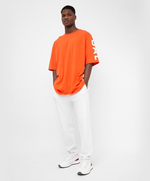Balmain o1y0426 Logo Crewneck T-Shirt in Tomato Red Size US M / EU 48-50 / 2 - 5 Thumbnail