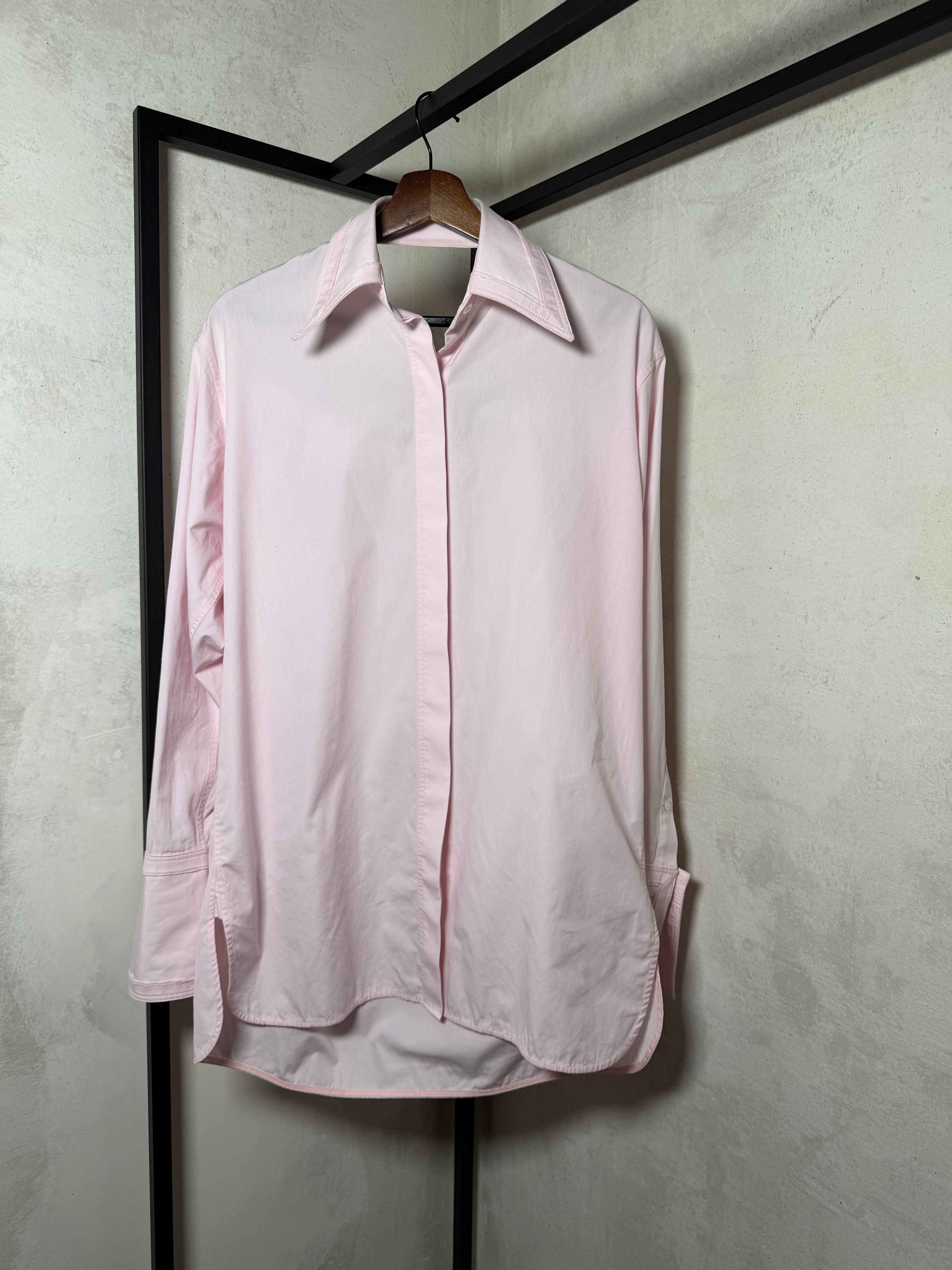 Helmut Lang Helmut Lang Open Back Pink Button Up Pointy Collar Shirt Size S / US 4 / IT 40 - 1 Thumbnail