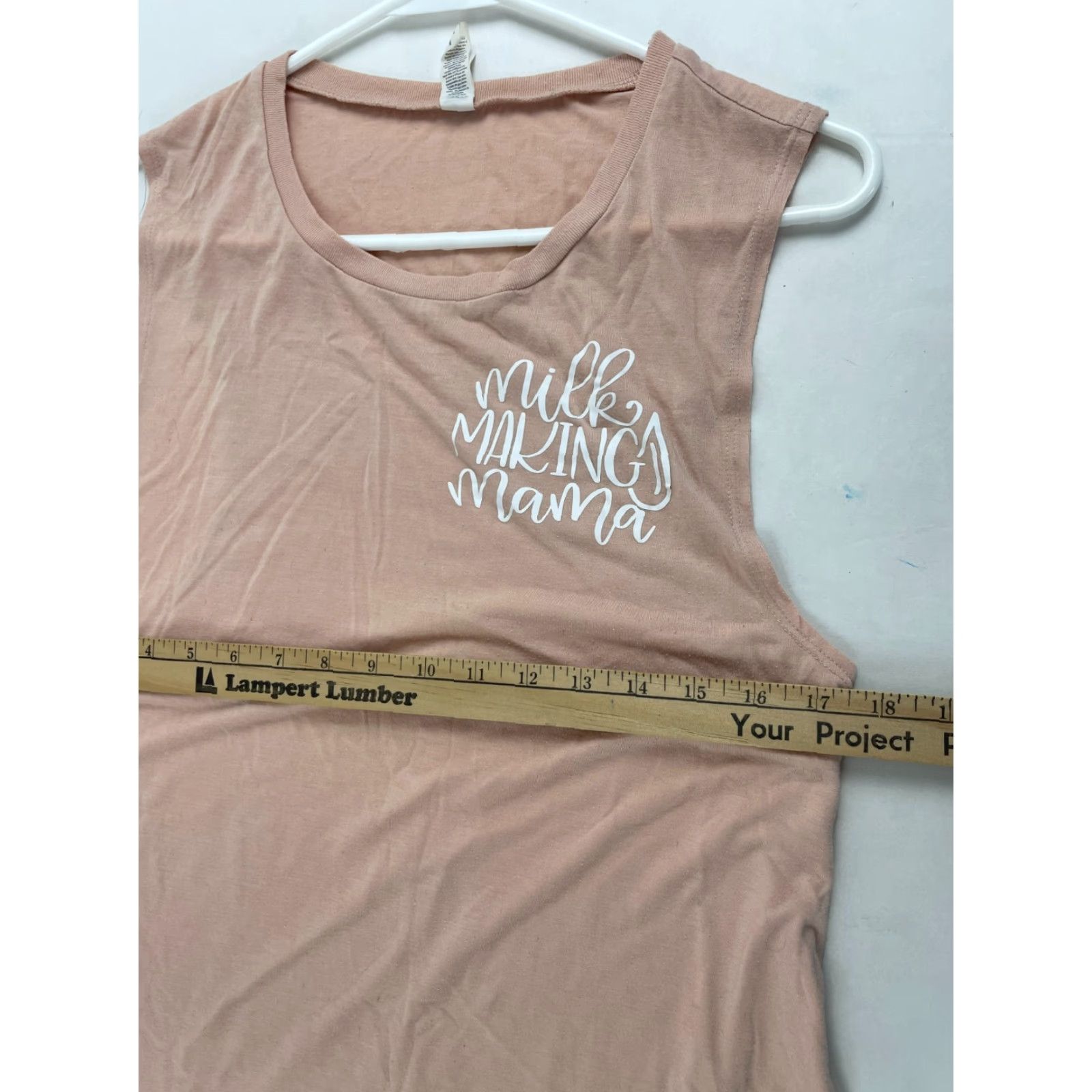 Vintage Bella + Canvas Shirt Women's XL Blush Pink Sleeveless Tank Milk Making Mama Mens? Size XL / US 12-14 / IT 48-50 - 7 Thumbnail