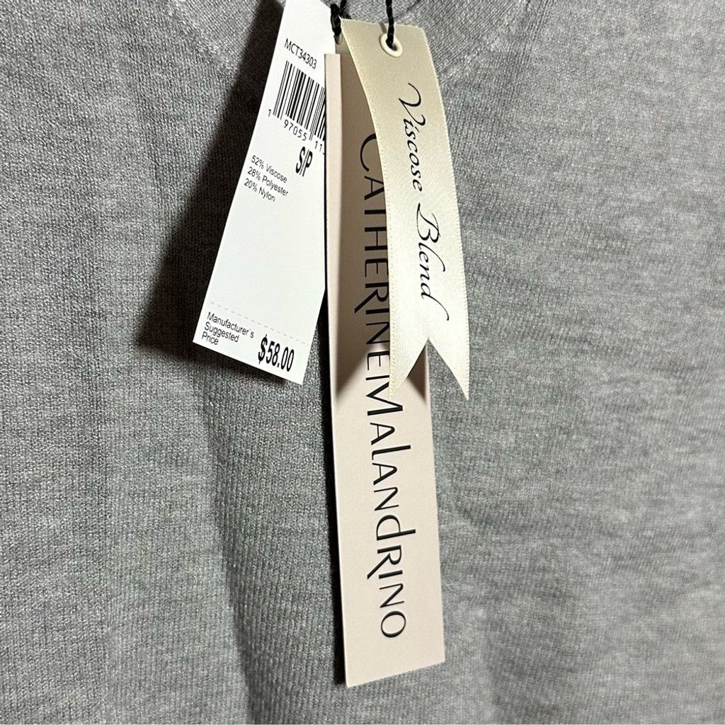 Other Catherine Malandrino Heather Gray V-neck Sweater Size S / US 4 / IT 40 - 3 Thumbnail