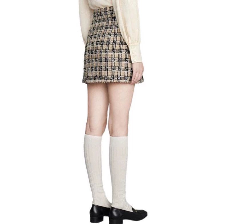 Gucci GucciDouble G buckle wool plaid tweed A-line skirt short sk Size 24" / US 00 / IT 34 - 9 Thumbnail