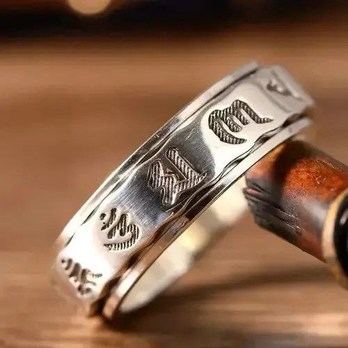 VIBE S925 silver Sanskrit ring Size ONE SIZE - 2 Thumbnail