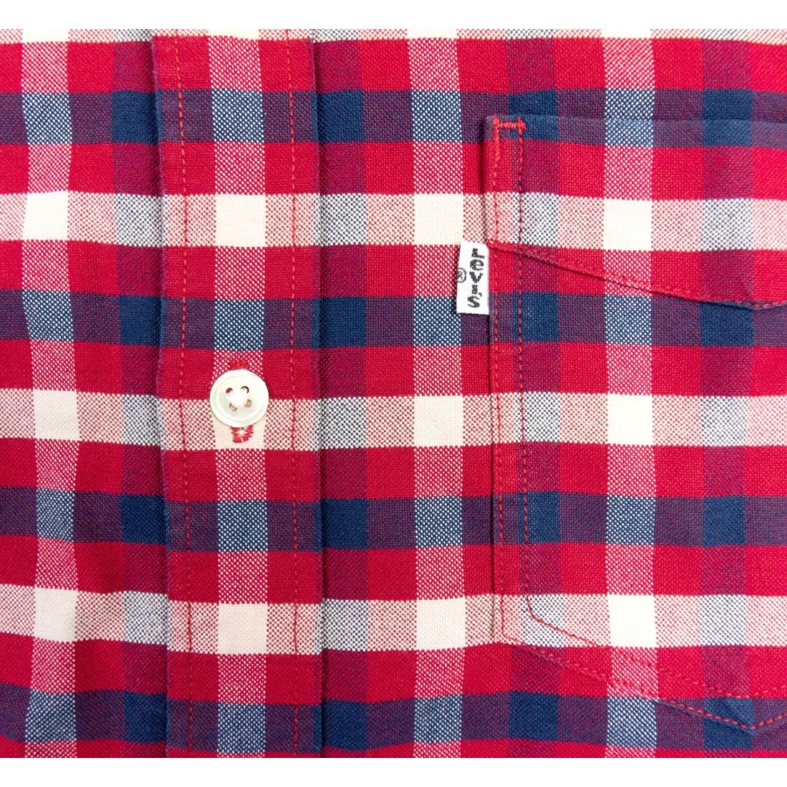 Levi's Levi's Men's Medium Red Plaid Long Sleeve Button-Up Oxford Shirt Outdoor Casual Size US M / EU 48-50 / 2 - 3 Thumbnail