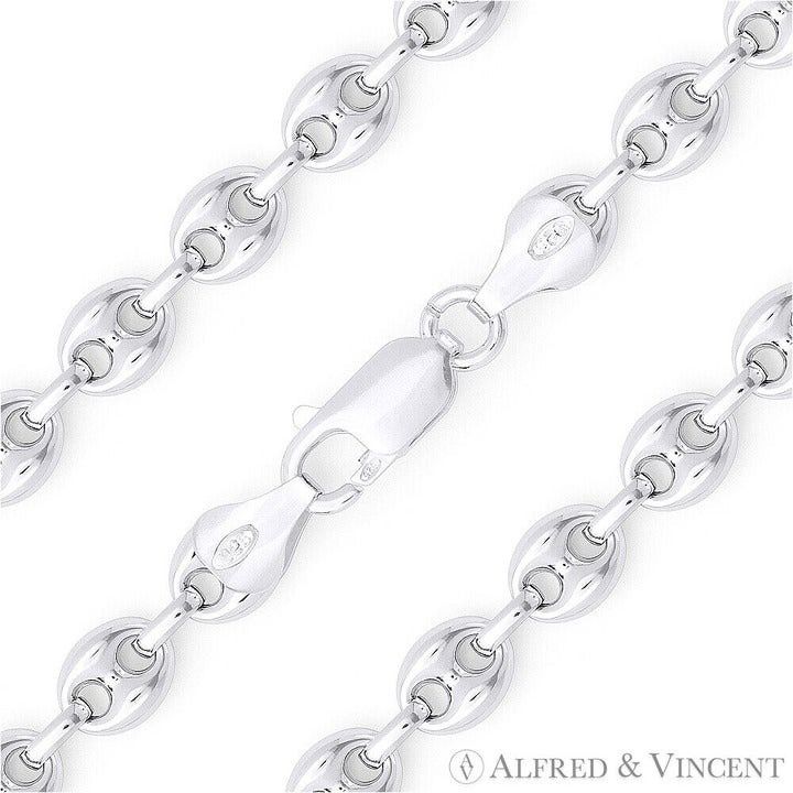 Other 7.1mm Puffed Marina / Mariner Link Italian Chain Bracelet 8" Size ONE SIZE - 1 Preview