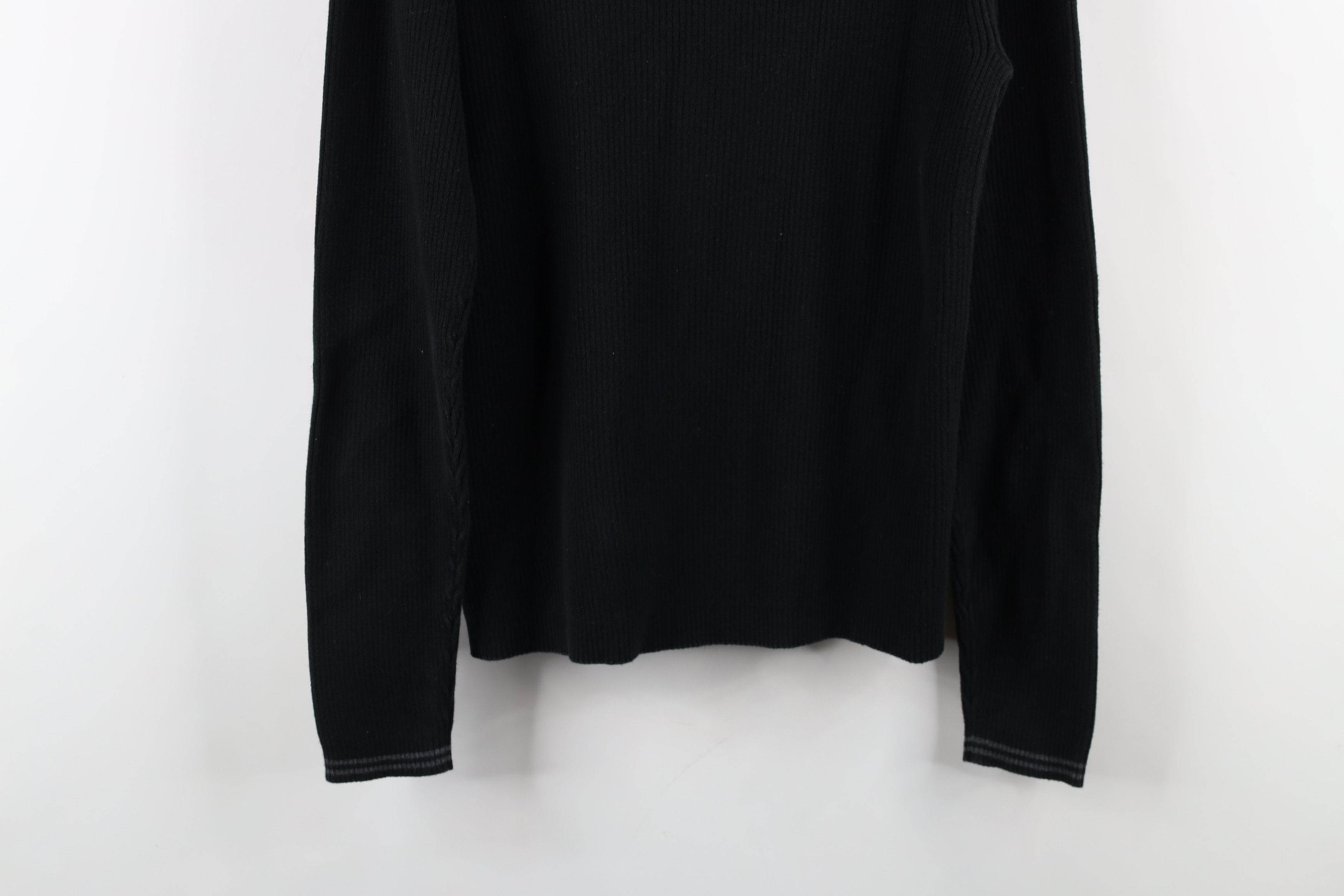 Gap Vintage 90s Y2K Gap Blank Ribbed Knit Half Zip Sweater Black Size US S / EU 44-46 / 1 - 12 Thumbnail