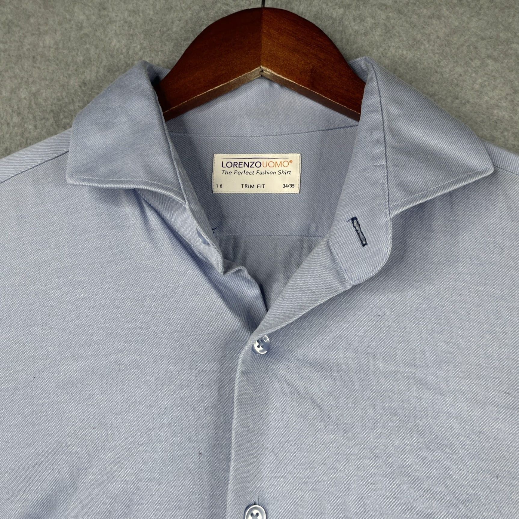 Lorenzo Uomo Lorenzo UOMO Shirt Light Blue Trim Fit Button Up Long Sleeve Mens Shirt Size US L / EU 52-54 / 3 - 3 Thumbnail