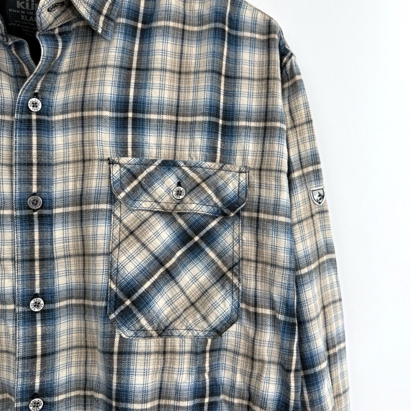 Vintage KÜHL Flannel Shirt Mens XL Long Sleeve Blue Plaid Hiking Lightweight Size US XL / EU 56 / 4 - 4 Thumbnail