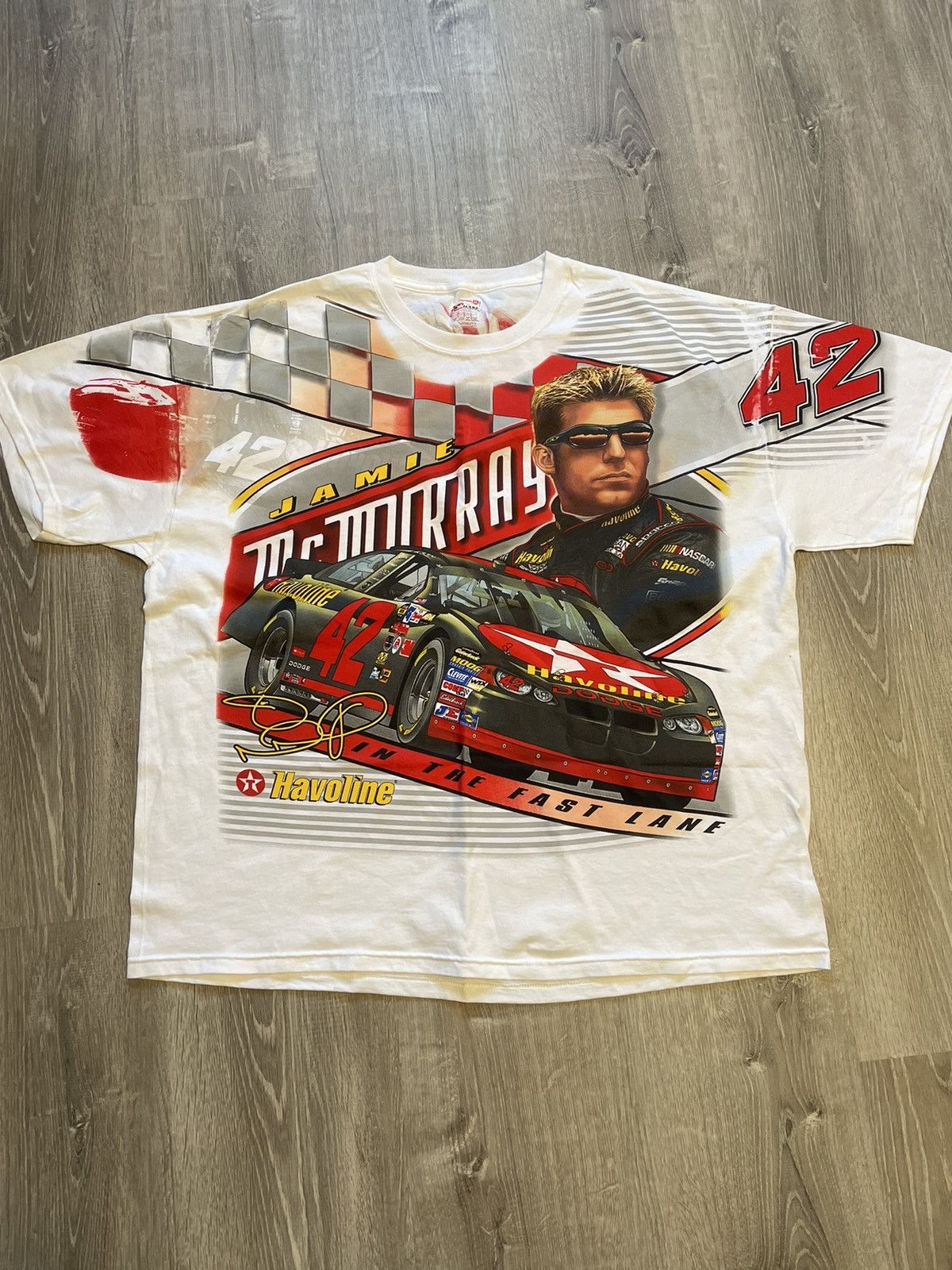 image of Jamie Mc Murray Nascar Champion Aop T-Shirt in White, Men's (Size 2XL)