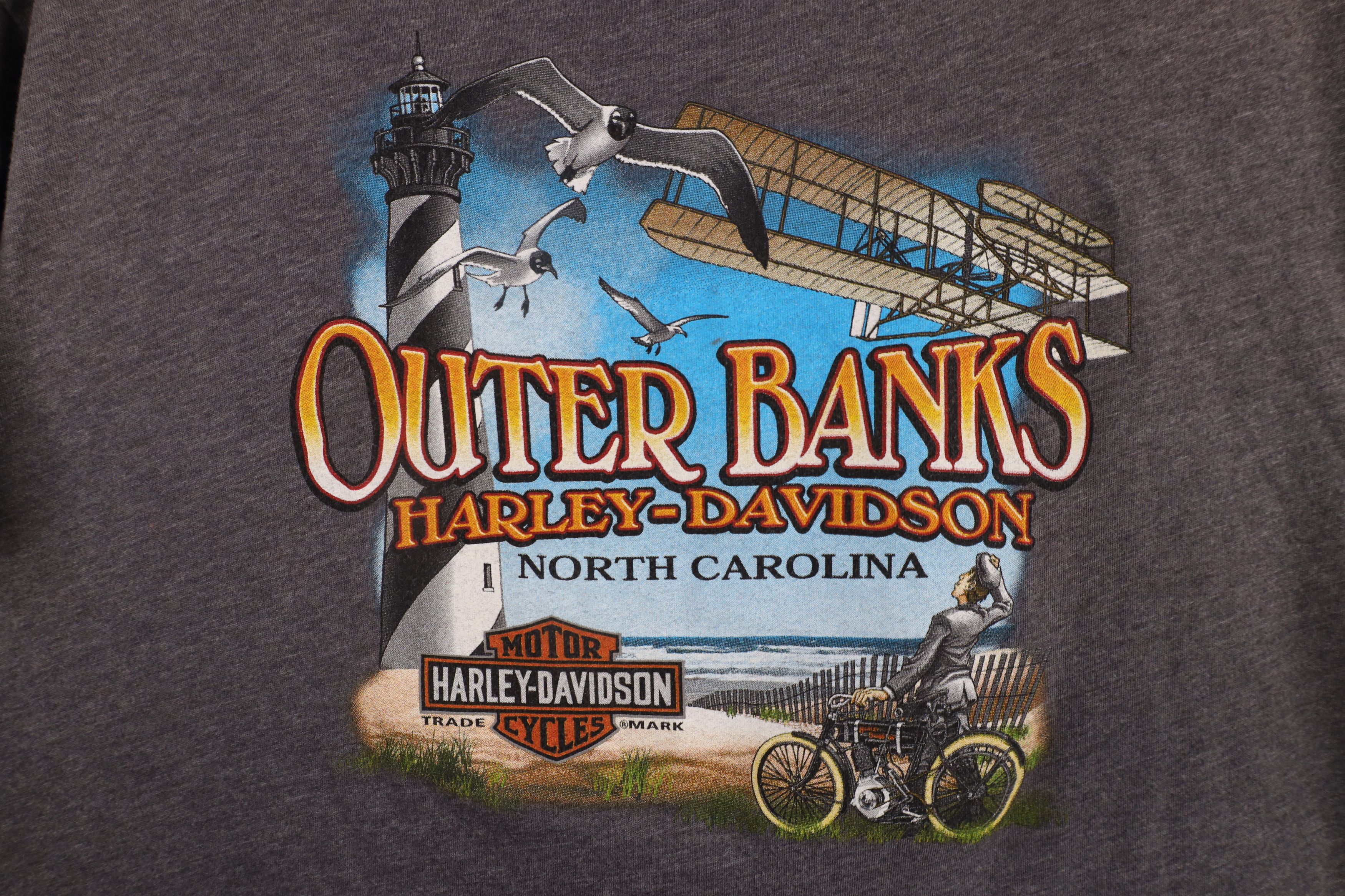 Harley Davidson × Vintage Y2K Harley Davidson Out Big Logo Jersey Knit T-Shirt Gray Size XL / US 12-14 / IT 48-50 - 10 Thumbnail
