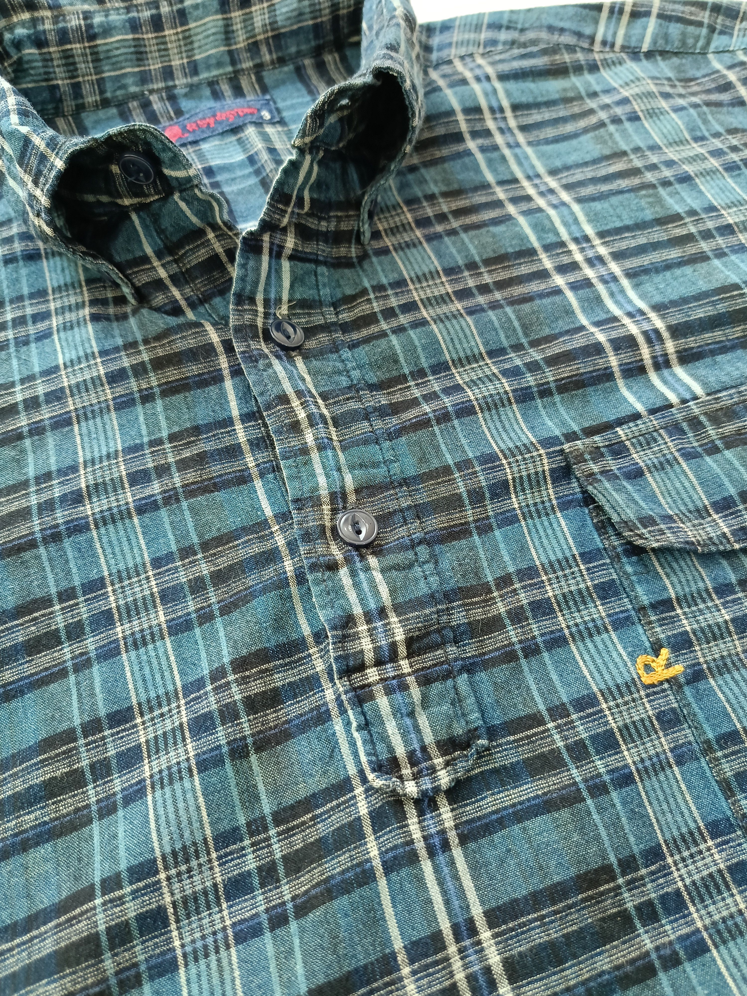 45rpm 45RPM studio by R 3 Japan blue plaid indigo pullover shirt Size US L / EU 52-54 / 3 - 12 Thumbnail