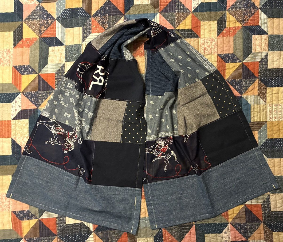 RRL Ralph Lauren CUSTOM RRL/ RL PATCHWORK SCARF (100% UPCYCLED RRL FABRICS) Size ONE SIZE - 4 Thumbnail