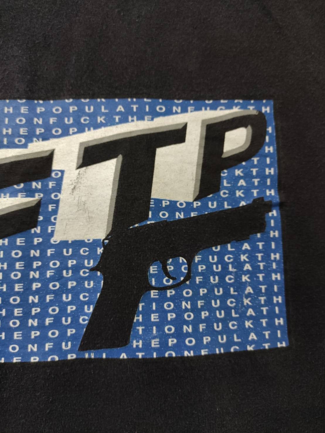 Fuck The Population × G59 Records Fuck The Population " Wordsearch&Gun " T-Shirt Size US XL / EU 56 / 4 - 4 Thumbnail