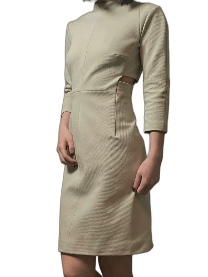 Gucci Gucci Long Sleeve Cut-Out Dress in Beige Size M / US 6-8 / IT 42-44 - 1 Thumbnail