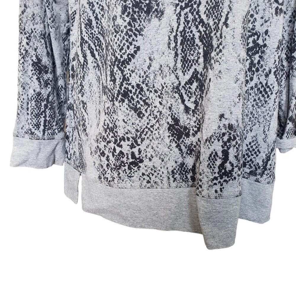Chicos CT1527 Chico's Gray & Black Animal Print Top Size 12/14 Size XL / US 12-14 / IT 48-50 - 2 Thumbnail