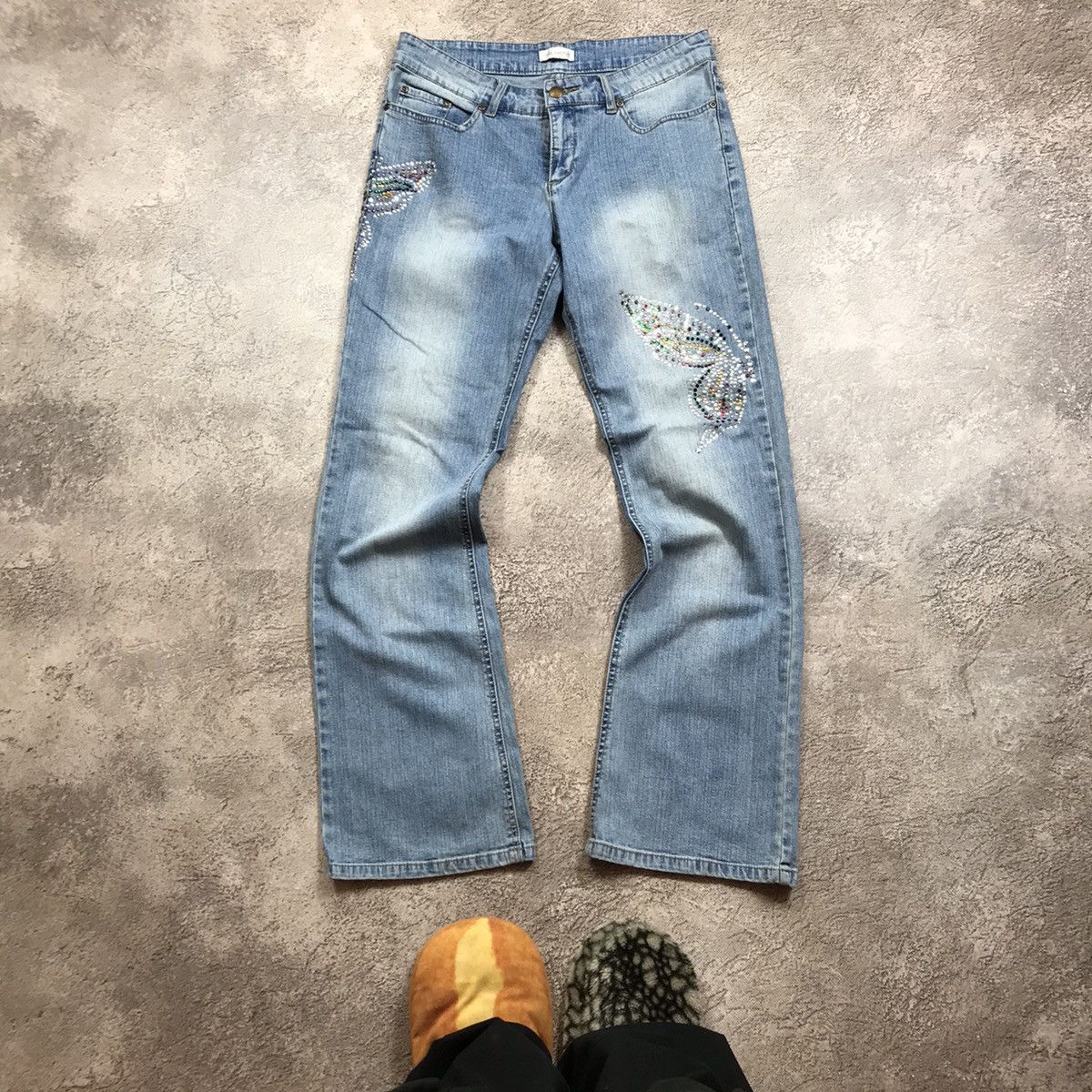 Vintage Vintage Y2K Distressed Flared Jeans Grunge Skate Cropped 28 Size 28" / US 6 / IT 42 - 2 Thumbnail