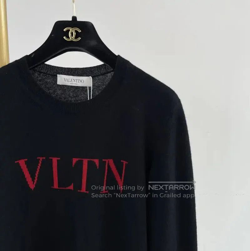 Valentino Valentino Black Wool Logo Sweater for Women . Size M / US 6-8 / IT 42-44 - 3 Thumbnail
