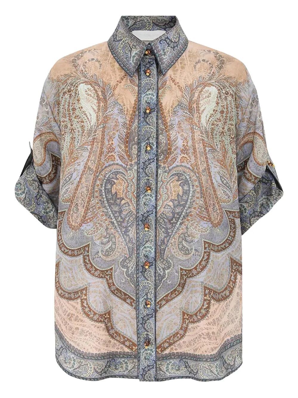 Zimmermann "WANDERLUST" SHORT SLEEVE SHIRT Size S / US 4 / IT 40 - 1 Thumbnail