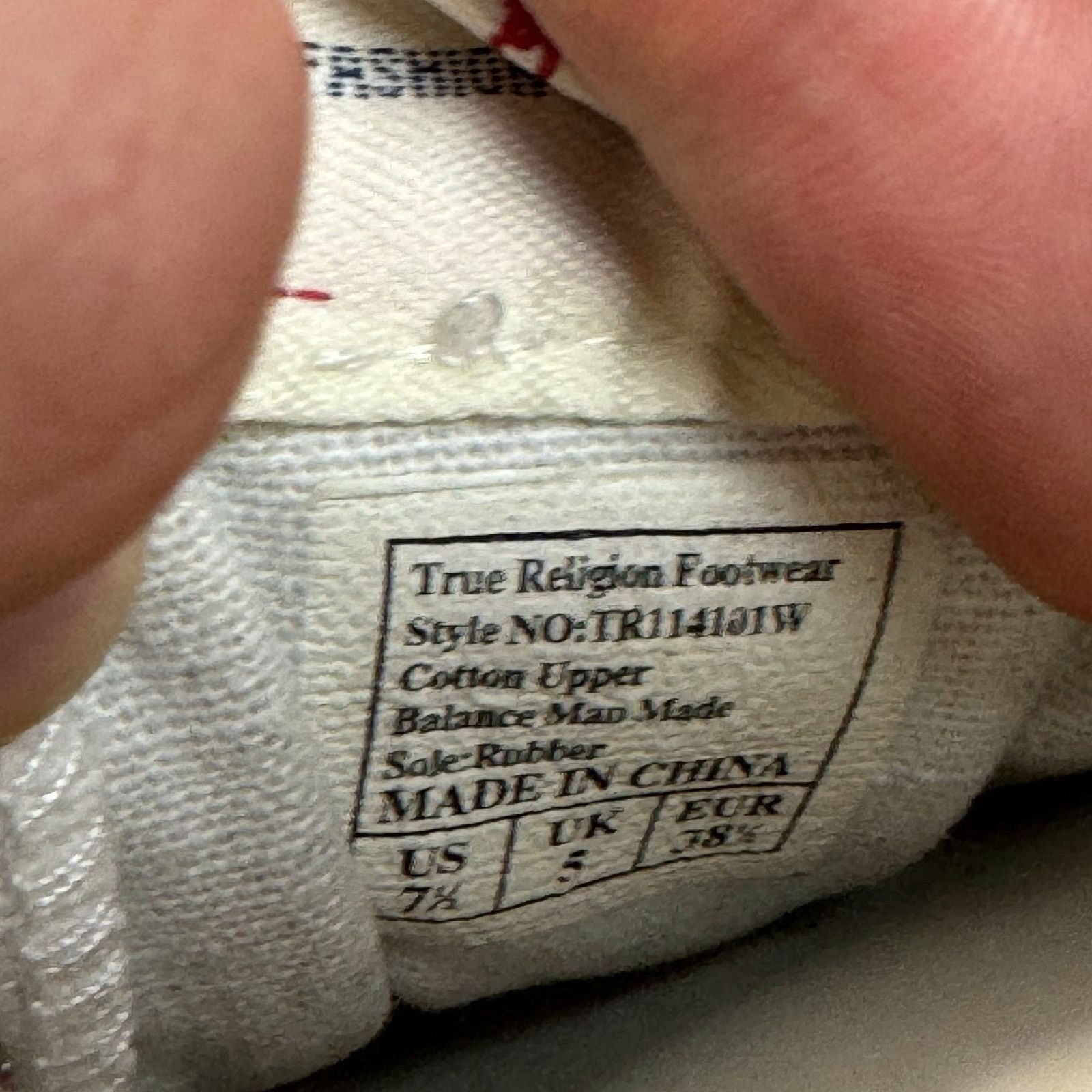 True Religion True Religion TR114101W Women White Cotton Skate Shoes 7.5 Size US 7.5 / IT 37.5 - 2 Thumbnail